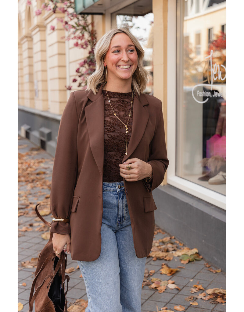 21Jewelz Basic blazer - choco bruin