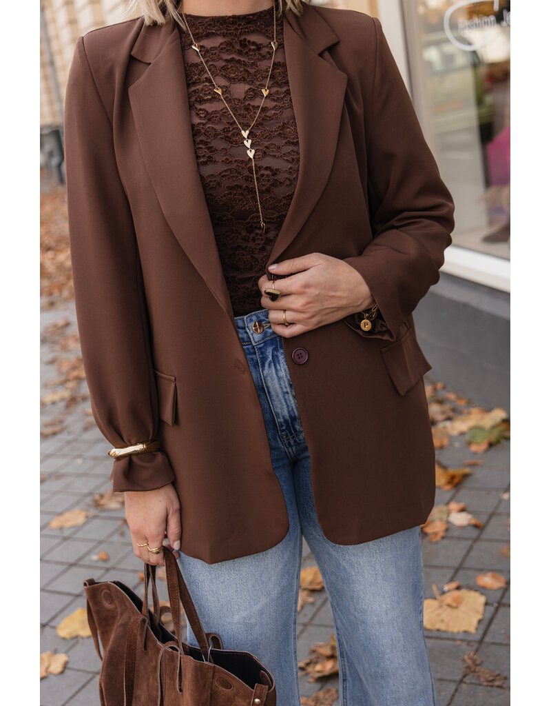 21Jewelz Basic blazer - choco bruin