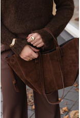 21Jewelz Suede shopper met dubbel hengsel - camel bruin