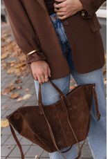21Jewelz Suede shopper met dubbel hengsel - camel bruin