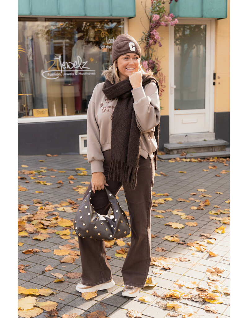 21Jewelz Jeans met gouden details - donkerbruin