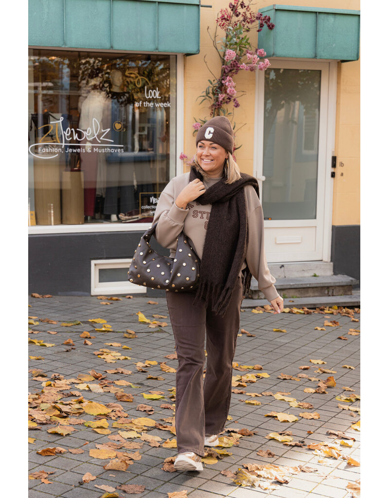 21Jewelz Jeans met gouden details - donkerbruin