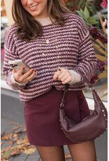 21Jewelz Gebreide trui met strepen - beige/bordeaux