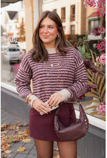 21Jewelz Gebreide trui met strepen - beige/bordeaux