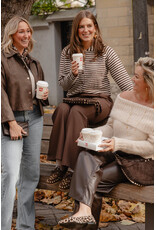 21Jewelz Pu leren broek met strik - bruin