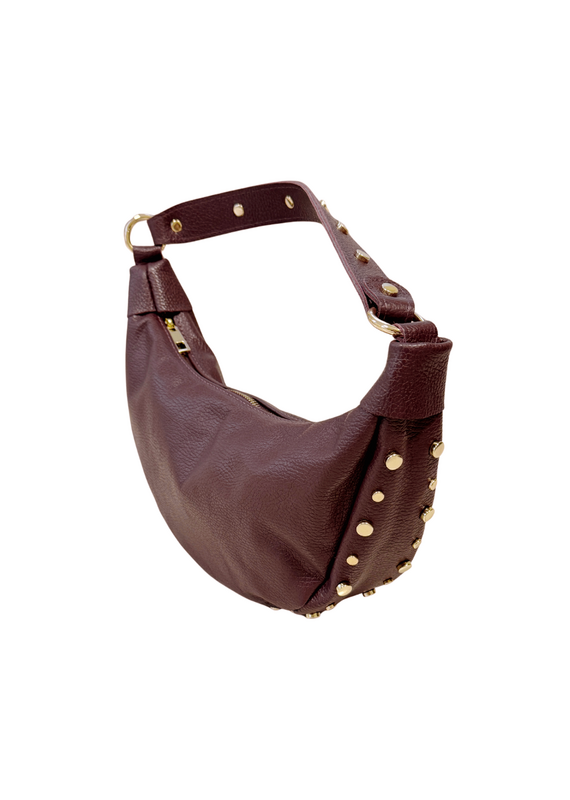 21Jewelz Leren tasje met gouden studs - bordeaux