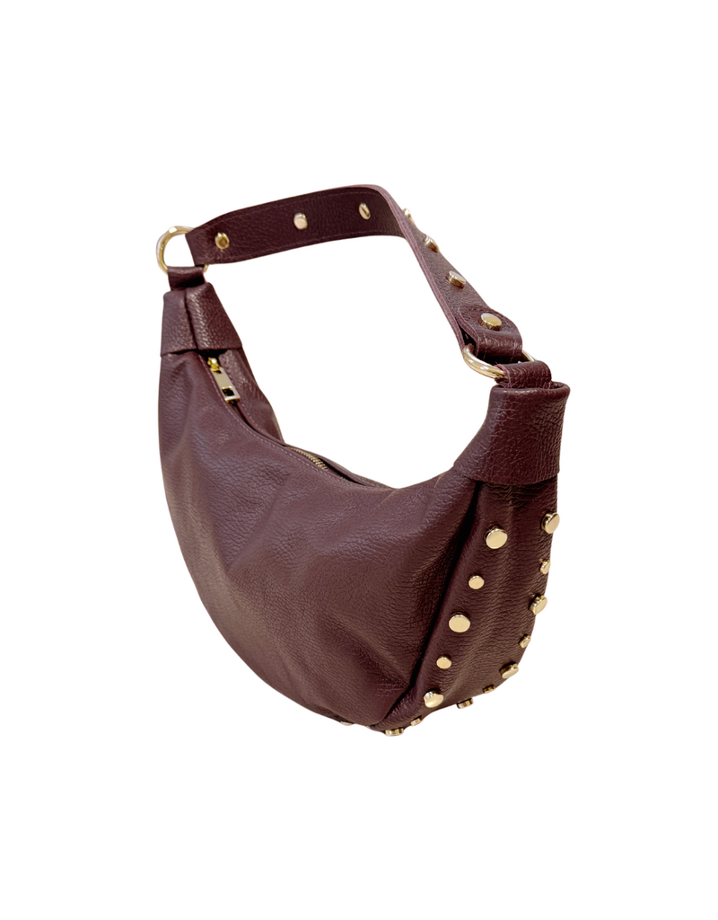 21Jewelz Leren tasje met gouden studs - bordeaux