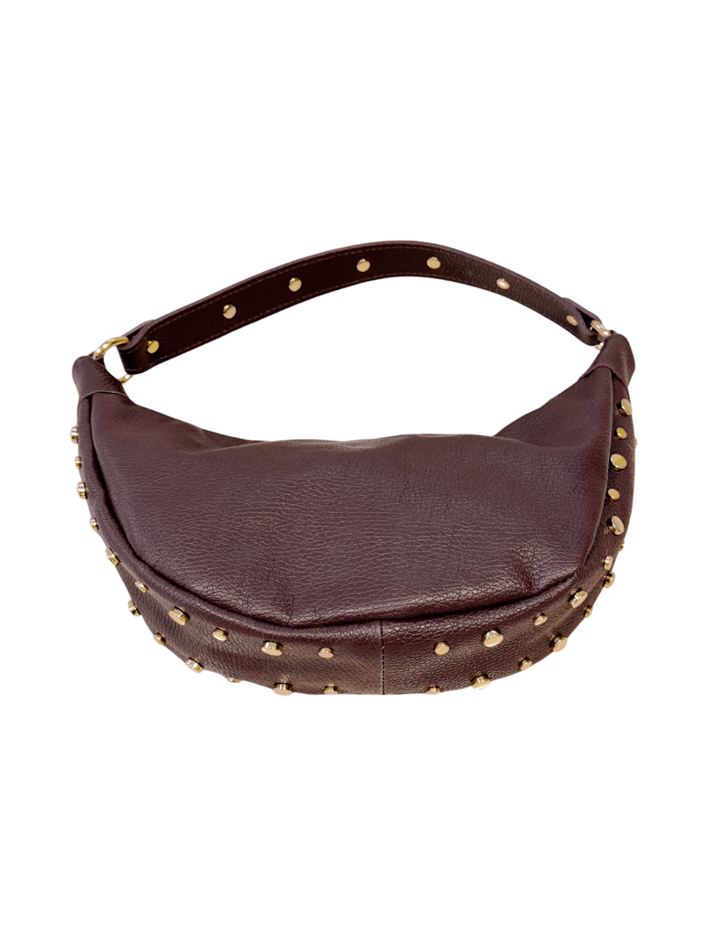 21Jewelz Leren tasje met gouden studs - bordeaux