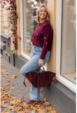 21Jewelz Suede shopper met dubbel hengsel - bordeaux