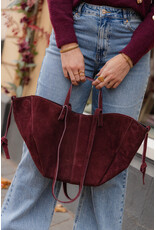 21Jewelz Suede shopper met dubbel hengsel - bordeaux