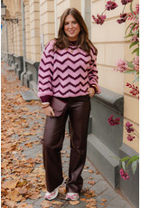 21Jewelz Gebreide trui met zigzag - bordeaux/roze