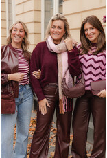 21Jewelz Gebreide trui met zigzag - bordeaux/roze