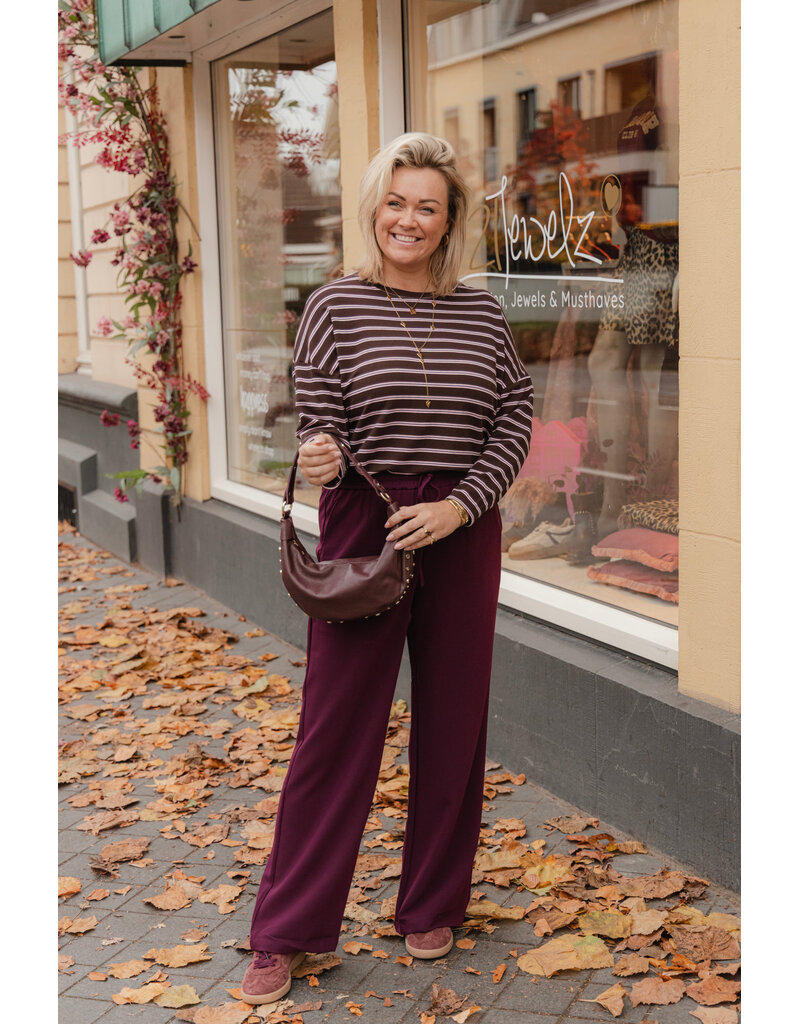 21Jewelz Gestreepte trui bruin roze