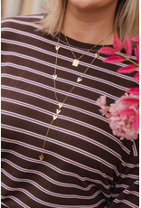 21Jewelz Gestreepte trui bruin roze