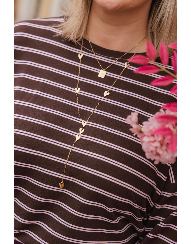 21Jewelz Gestreepte trui bruin roze