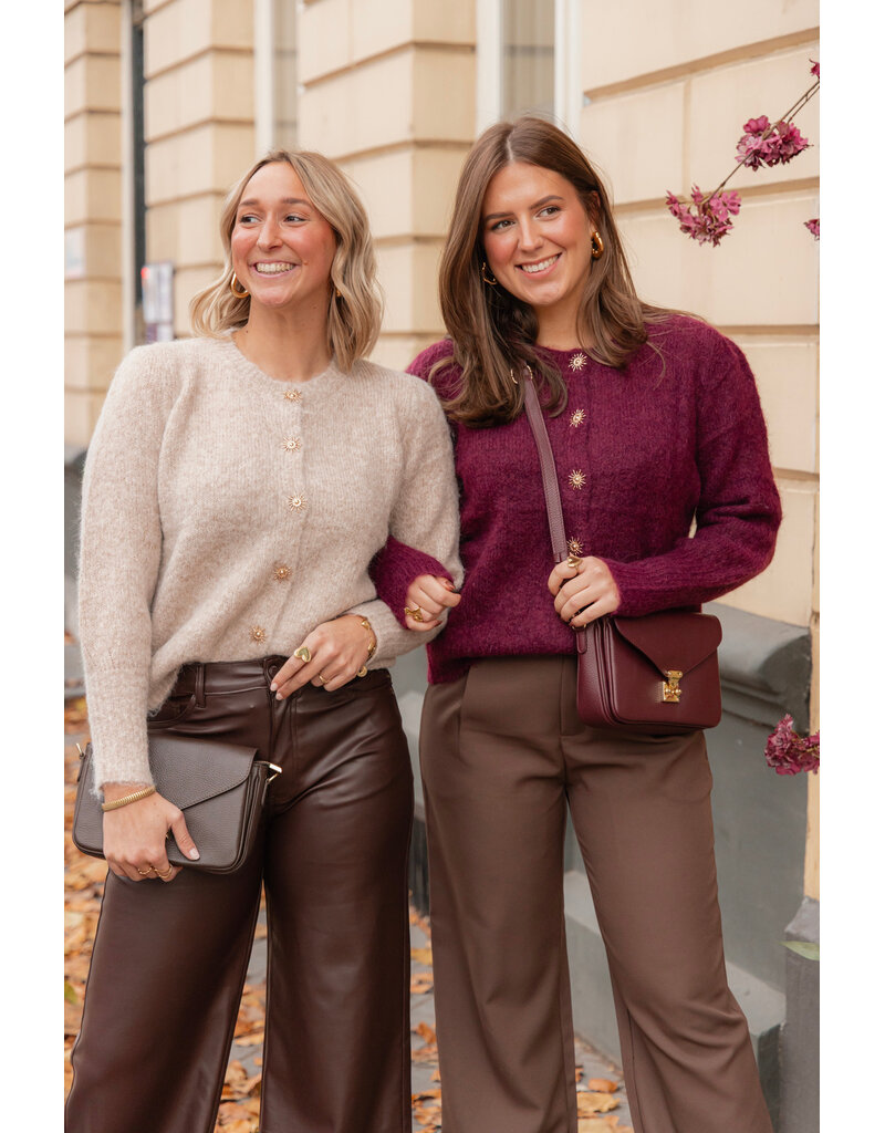 21Jewelz Trui met sierknoopjes - beige