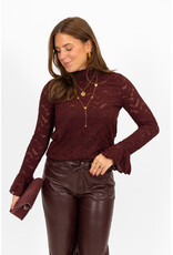 21Jewelz Top met print & uitlopend mouwtje - bordeaux