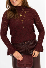 21Jewelz Top met print & uitlopend mouwtje - bordeaux