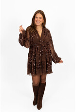 21Jewelz Pailetten jurkje - bruin