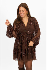 21Jewelz Pailetten jurkje - bruin