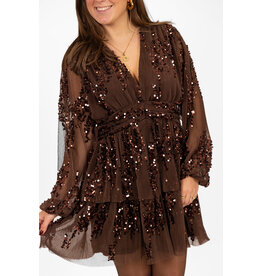 21Jewelz Pailetten jurkje - bruin