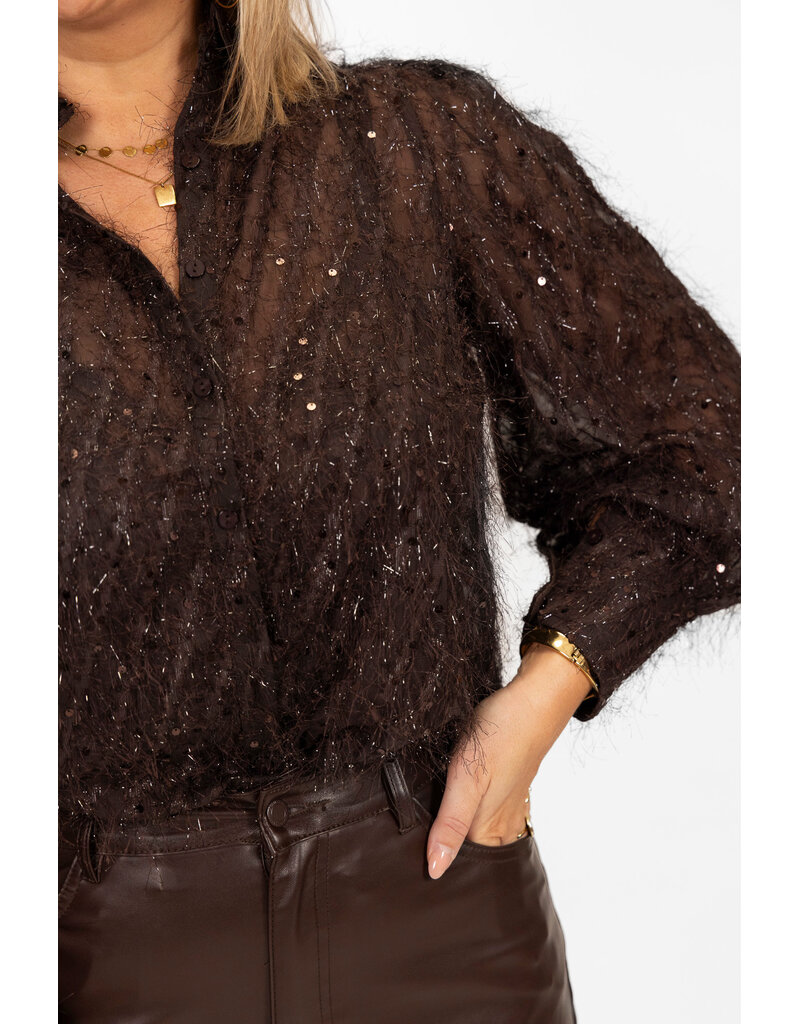 21Jewelz Glitter blouse - bruin