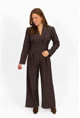 21Jewelz Lange glitterjumpsuit - donkerbruin