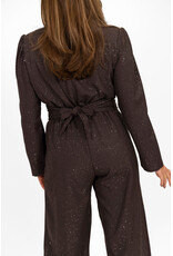 21Jewelz Lange glitterjumpsuit - donkerbruin