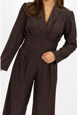 21Jewelz Lange glitterjumpsuit - donkerbruin