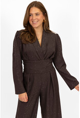 21Jewelz Lange glitterjumpsuit - donkerbruin