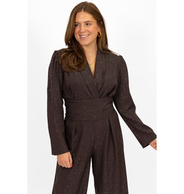 21Jewelz Lange glitterjumpsuit - donkerbruin