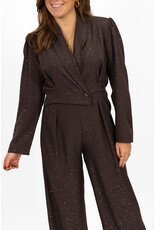 21Jewelz Lange glitterjumpsuit - donkerbruin