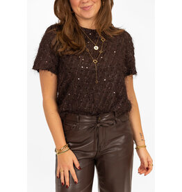 21Jewelz Glitter top - bruin