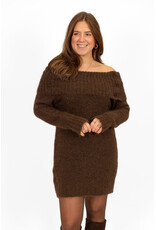 21Jewelz Off shoulder jurk - bruin