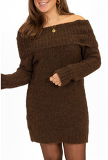 21Jewelz Off shoulder jurk - bruin