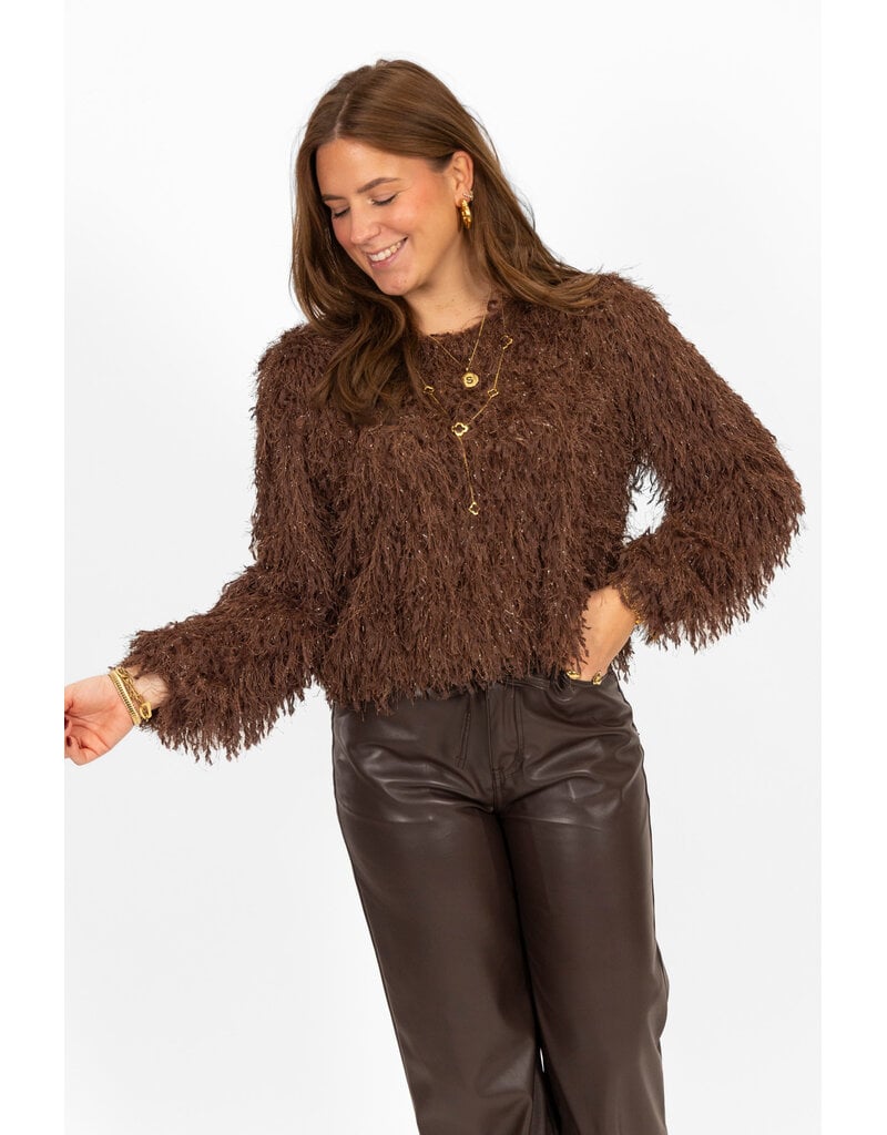 21Jewelz Fluffy top - bruin