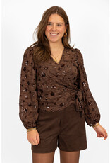 21Jewelz Wikkeltop met pailletten - bruin