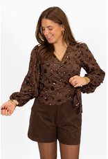 21Jewelz Wikkeltop met pailletten - bruin