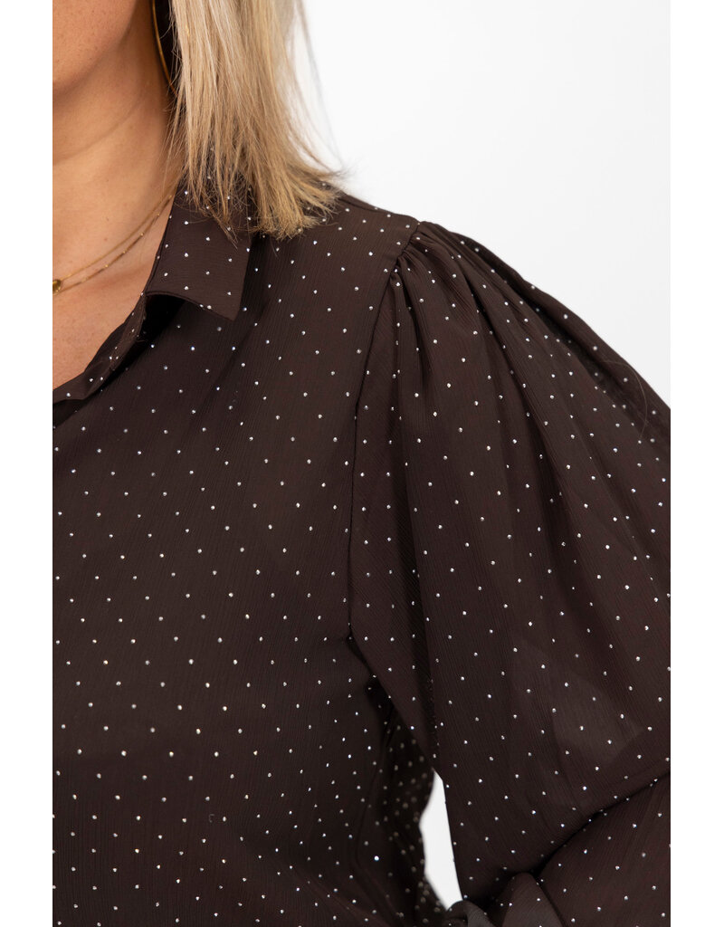 21Jewelz Blouse met steentjes - bruin