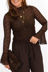 21Jewelz Structuur top met glittertje - bruin