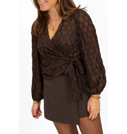 21Jewelz Glitter wikkeltop - bruin