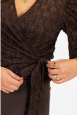 21Jewelz Glitter wikkeltop - bruin