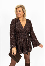 21Jewelz Pailletten playsuit - bruin