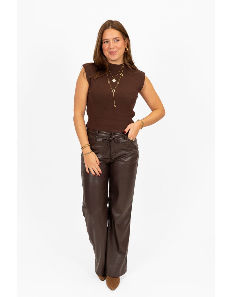 21Jewelz Mouwloze top - bruin