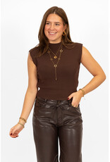 21Jewelz Mouwloze top - bruin