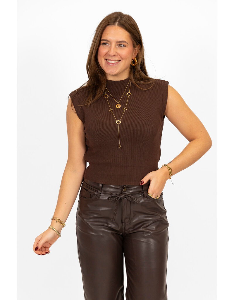 21Jewelz Mouwloze top - bruin