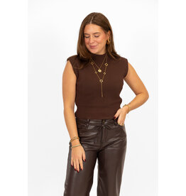 21Jewelz Mouwloze top - bruin