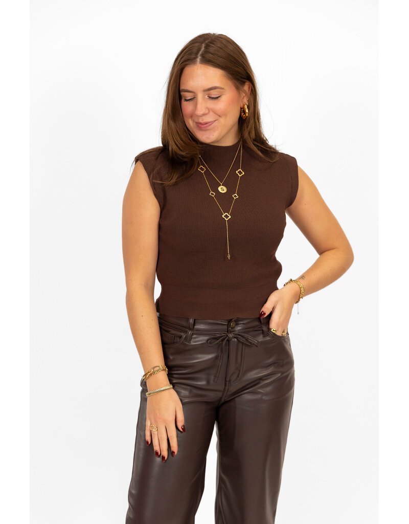 21Jewelz Mouwloze top - bruin