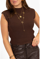 21Jewelz Mouwloze top - bruin