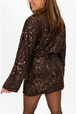 21Jewelz Glitterjurkje met strik - bruin